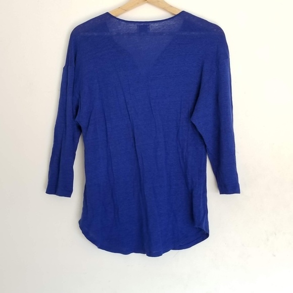 Anthropologie Postmark Linen & Silk 3/4 Sleeve Top - Picture 2 of 5